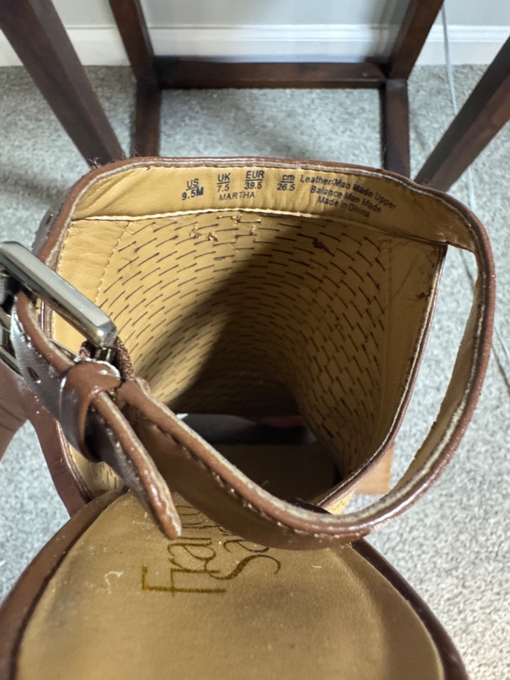 Franco Sarto Tan Woven Peep-Toe Wedge Mules - Picture 10 of 11